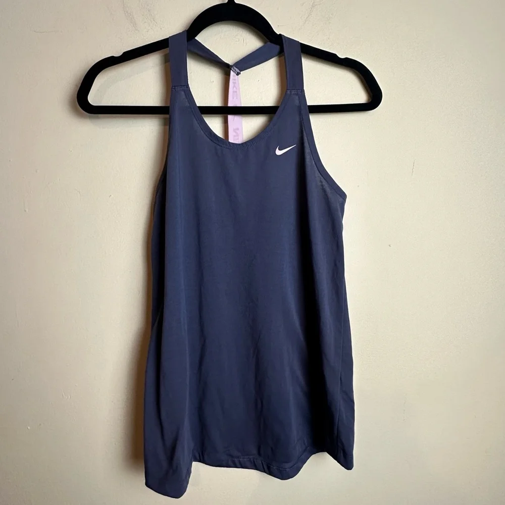 Nike Training Elastika Tank Top in Purple with Pink Accents Womens Size XS - Picture 4 of 16